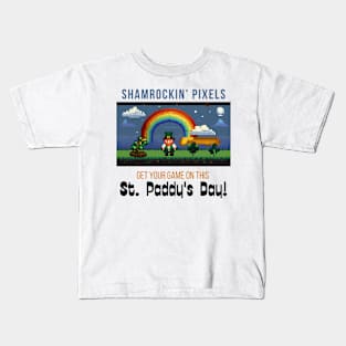 Shamrockin' Pixels: Get Your Game On This St. Paddy's Day! Kids T-Shirt